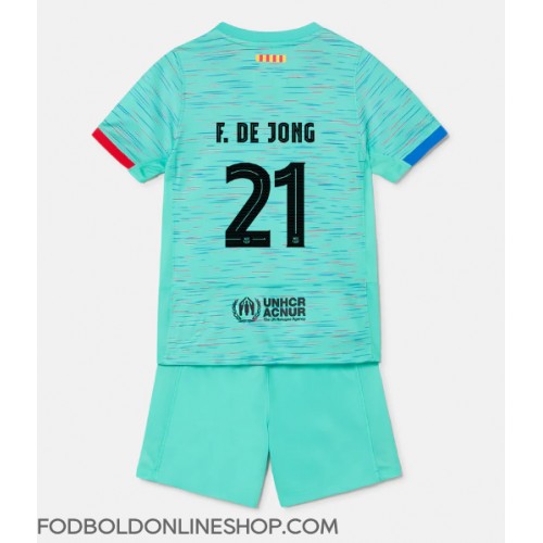 Barcelona Frenkie de Jong #21 Tredje trøje Børn 2023-24 Kortærmet (+ Korte bukser)